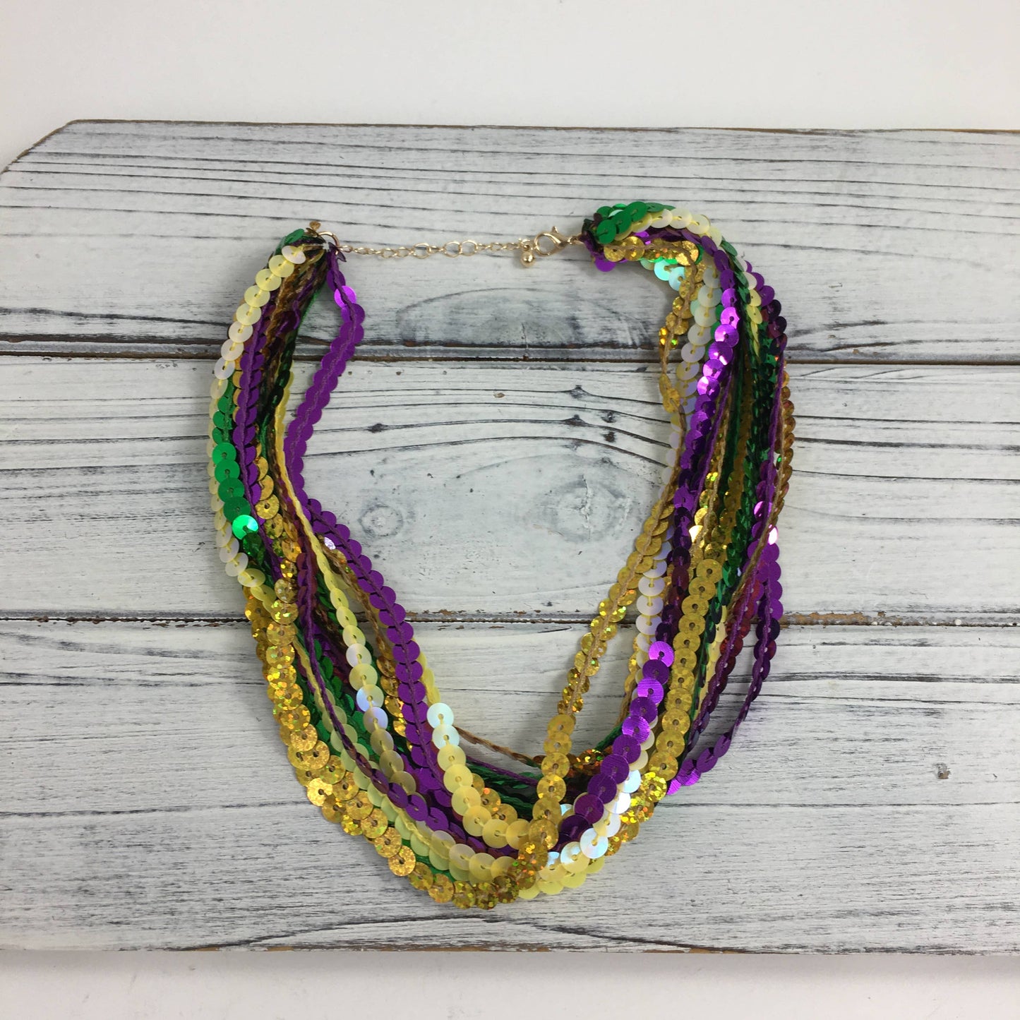 Mardi Gras sequin necklace