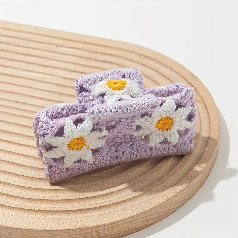 Pastoral Style Knitted Crochet Hair Claws
