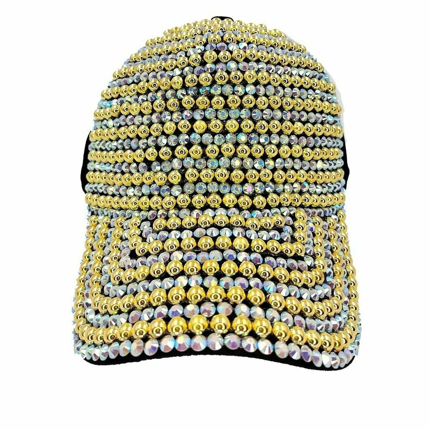 Full Front Rainbow AB Stone Multi Rhinestone Fashion Cap