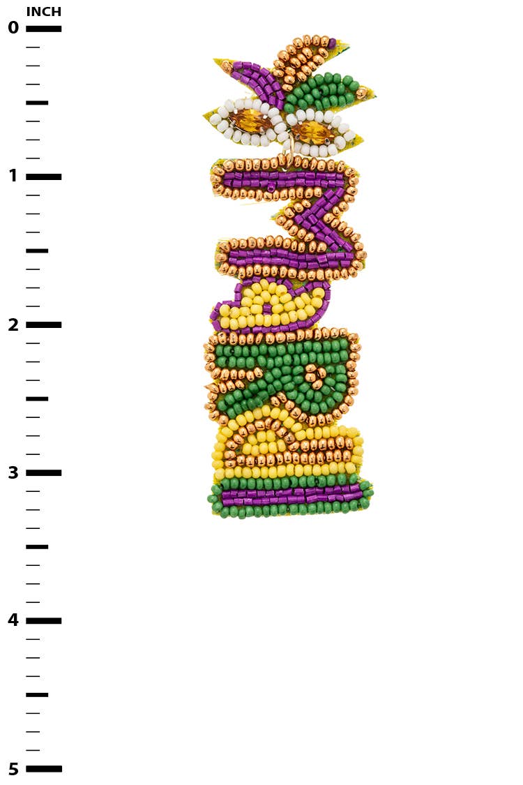 Mardi Gras Beaded Festival Earrings