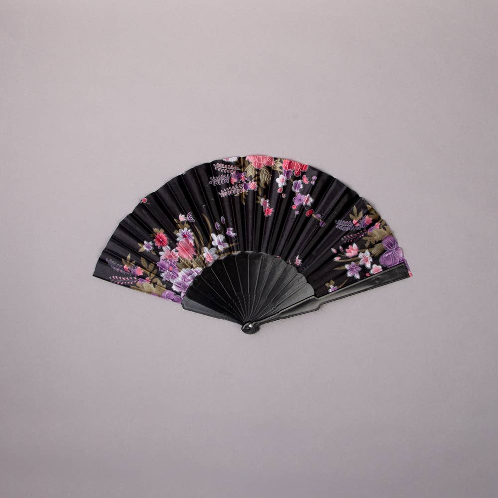 12 Pc Floral Botanical Print Fan Set