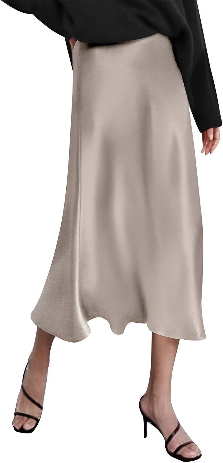 Women Fashion Elegant Solid Color Satin Fishtail Skirt
