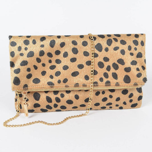 Faux Leo Skin Folded Bag