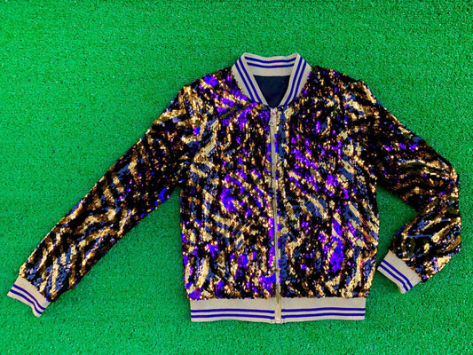 GLEAUX GIRL™ ORIGINAL GAMEDAY™ SEQUIN JACKET TIGER STRIPE