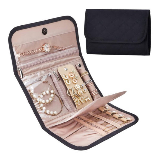 Portable Travel Jewelry Organizer Roll,Foldable for Earrings