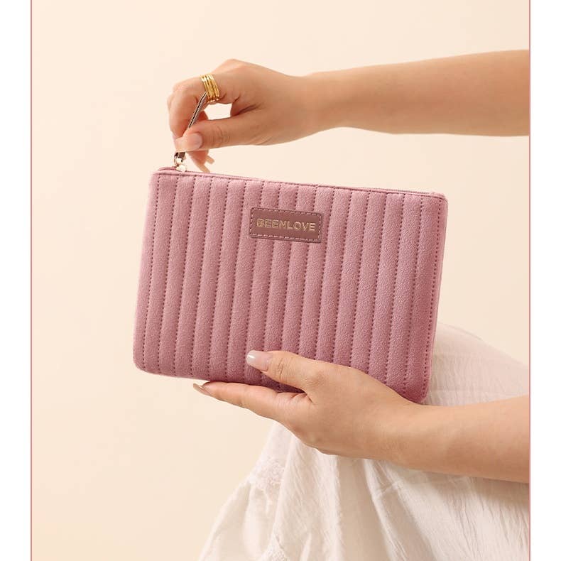 Travel Portable Zipper Canvas Cosmetic Storage Bag