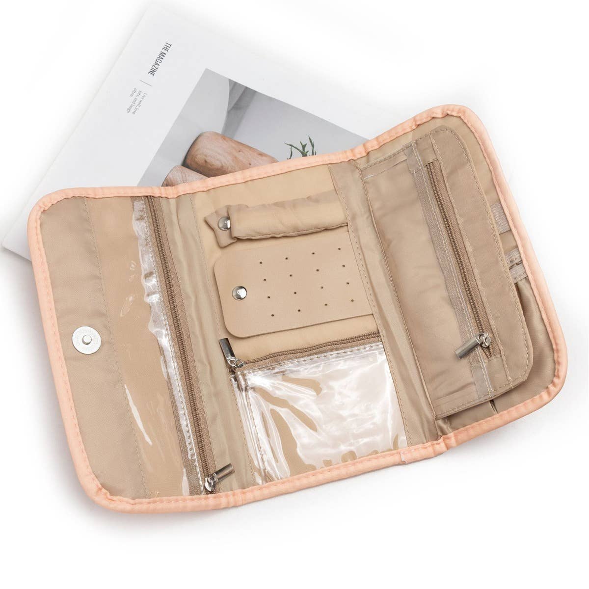 Portable Travel Jewelry Organizer Roll,Foldable for Earrings