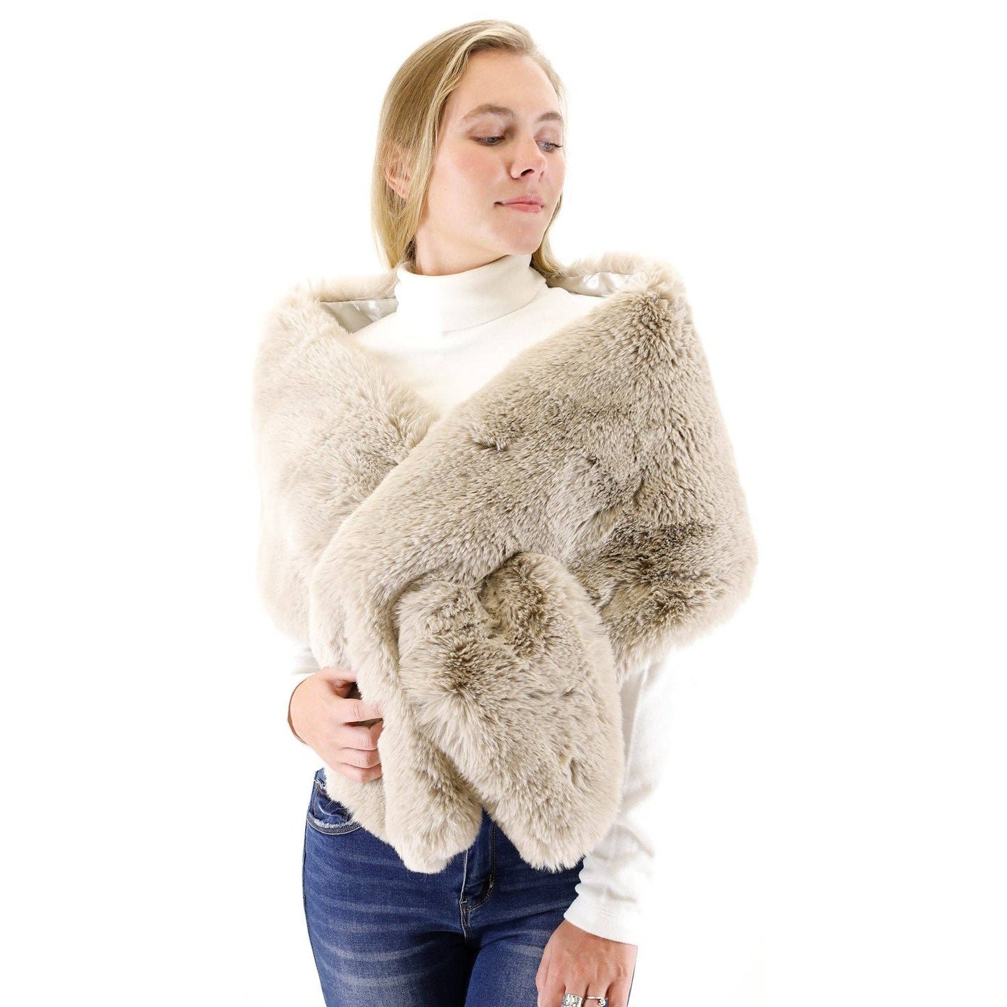 Mink Fur Shawl Wide
