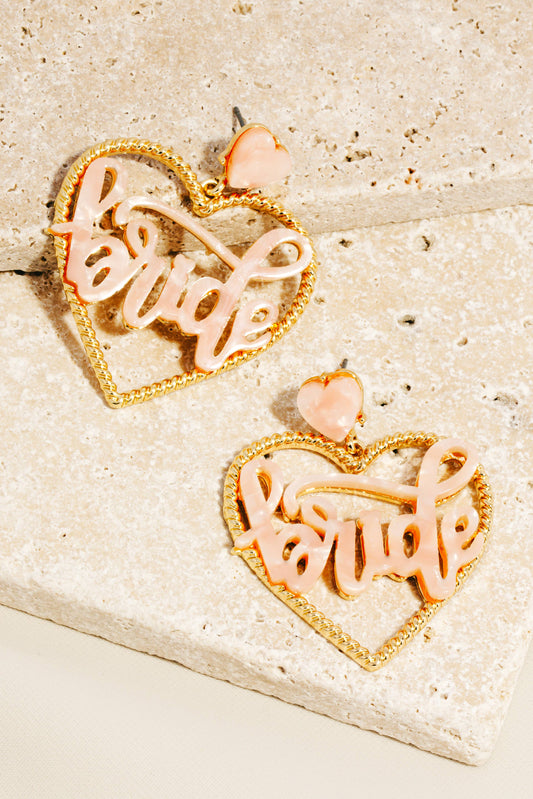 Heart Bride Drop Earrings