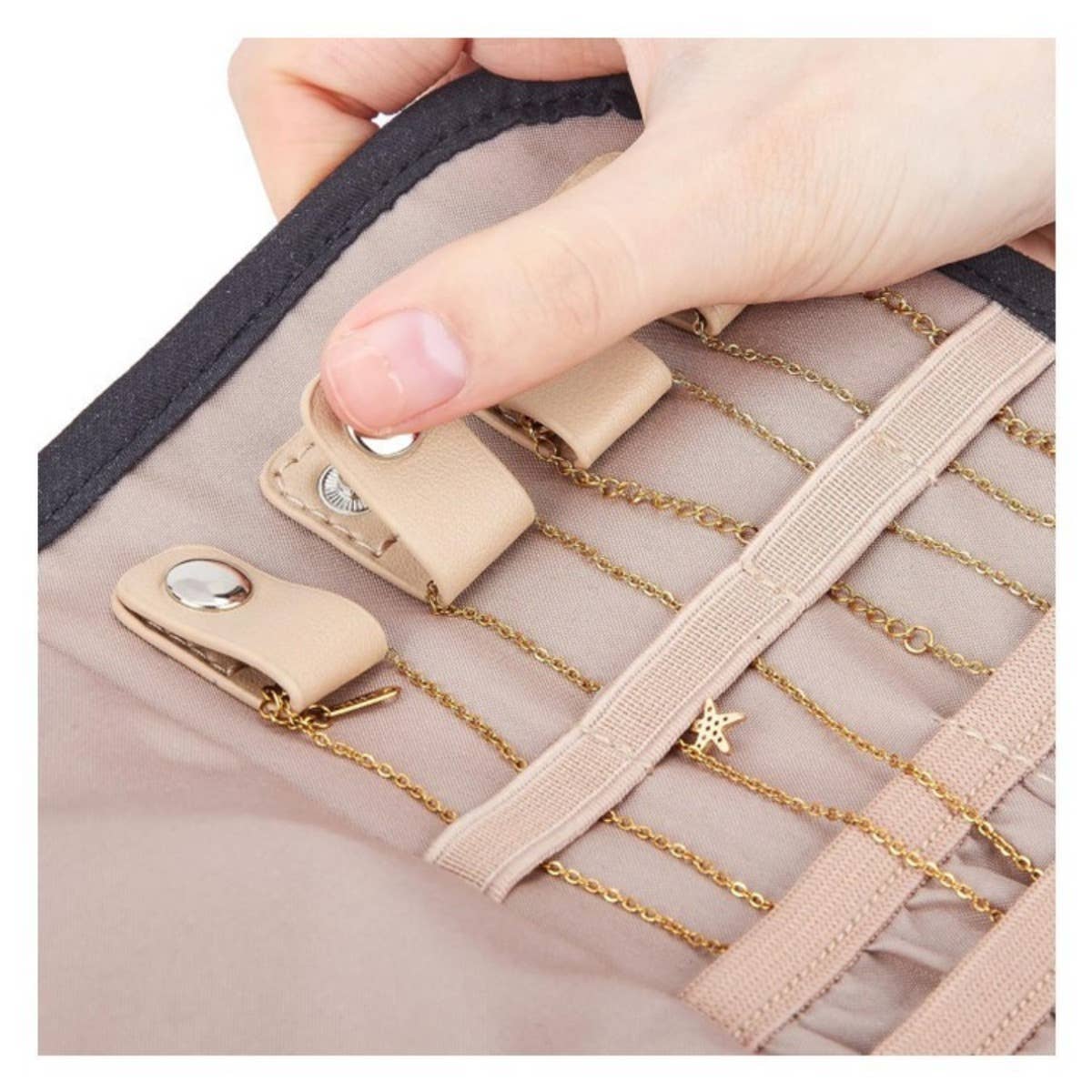 Portable Travel Jewelry Organizer Roll,Foldable for Earrings