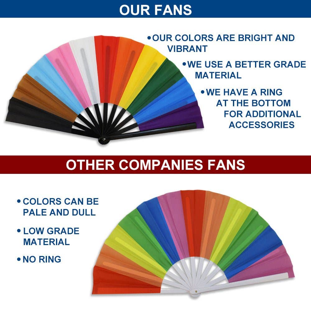 Mardi Gras (Stripes) X-Large Hand Fan