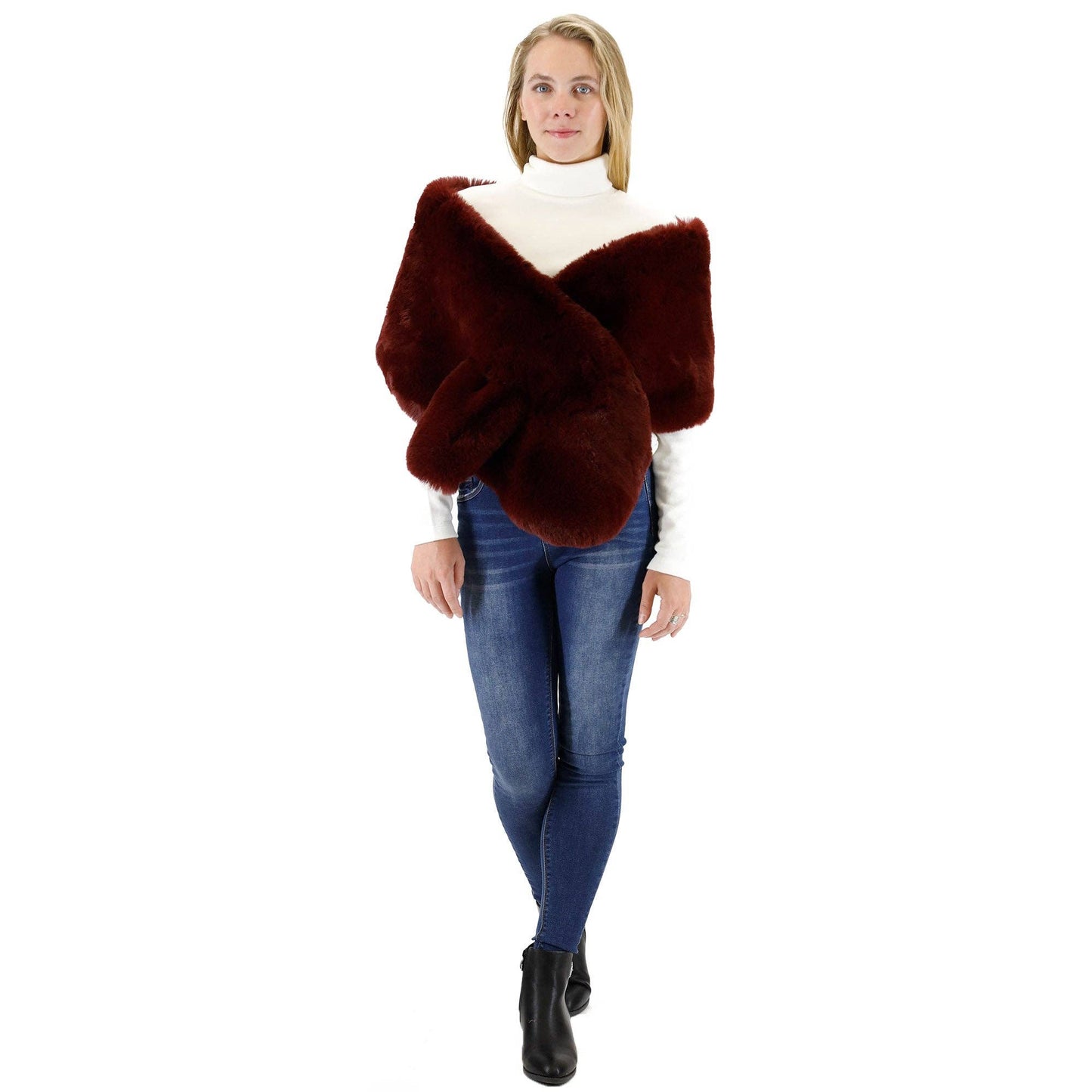 Mink Fur Shawl Wide