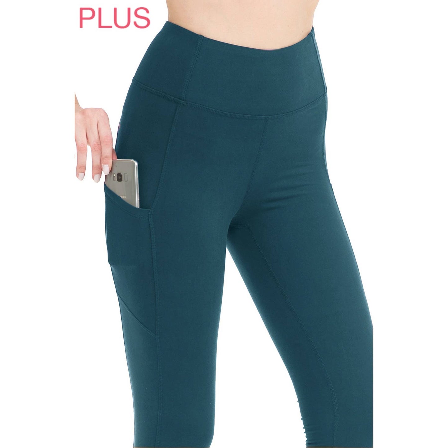 Plus Size Premium High Waist Solid Activewear Leggings: Charcoal