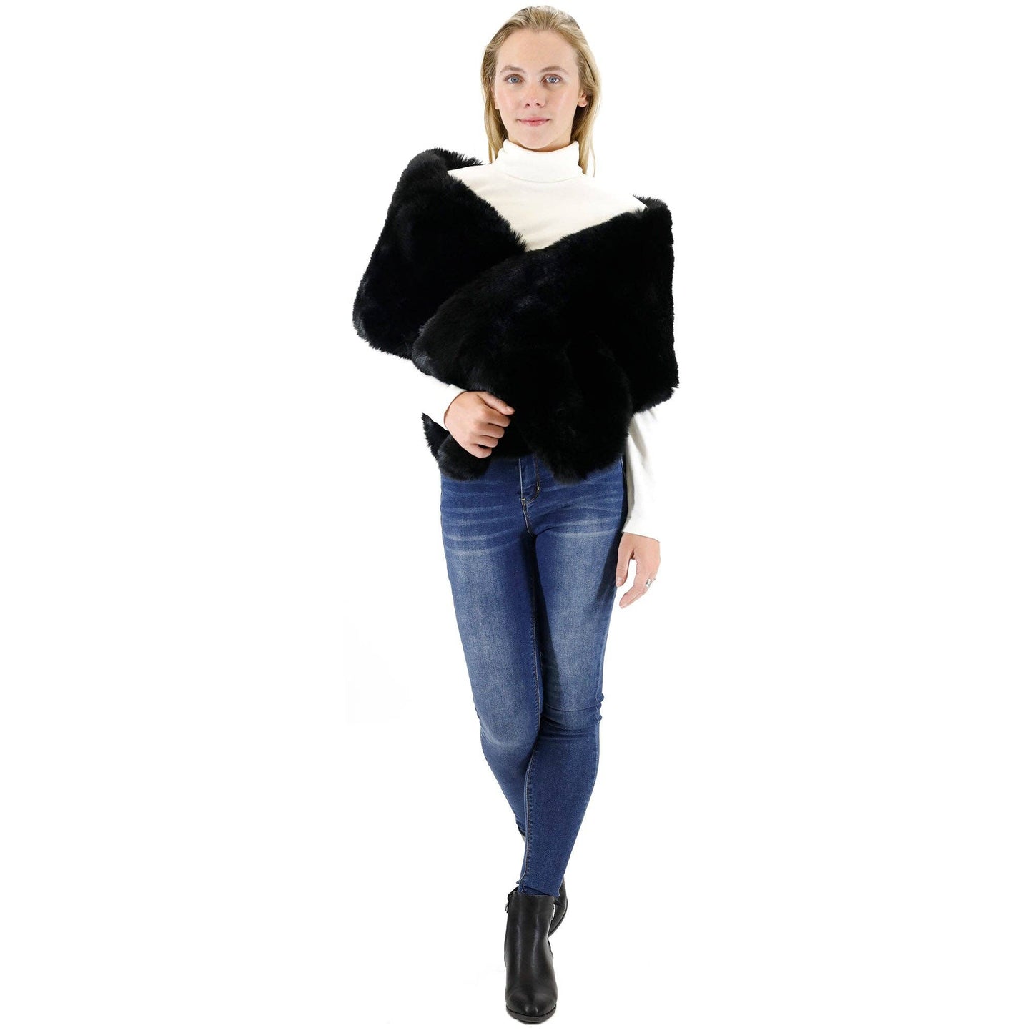 Mink Fur Shawl Wide