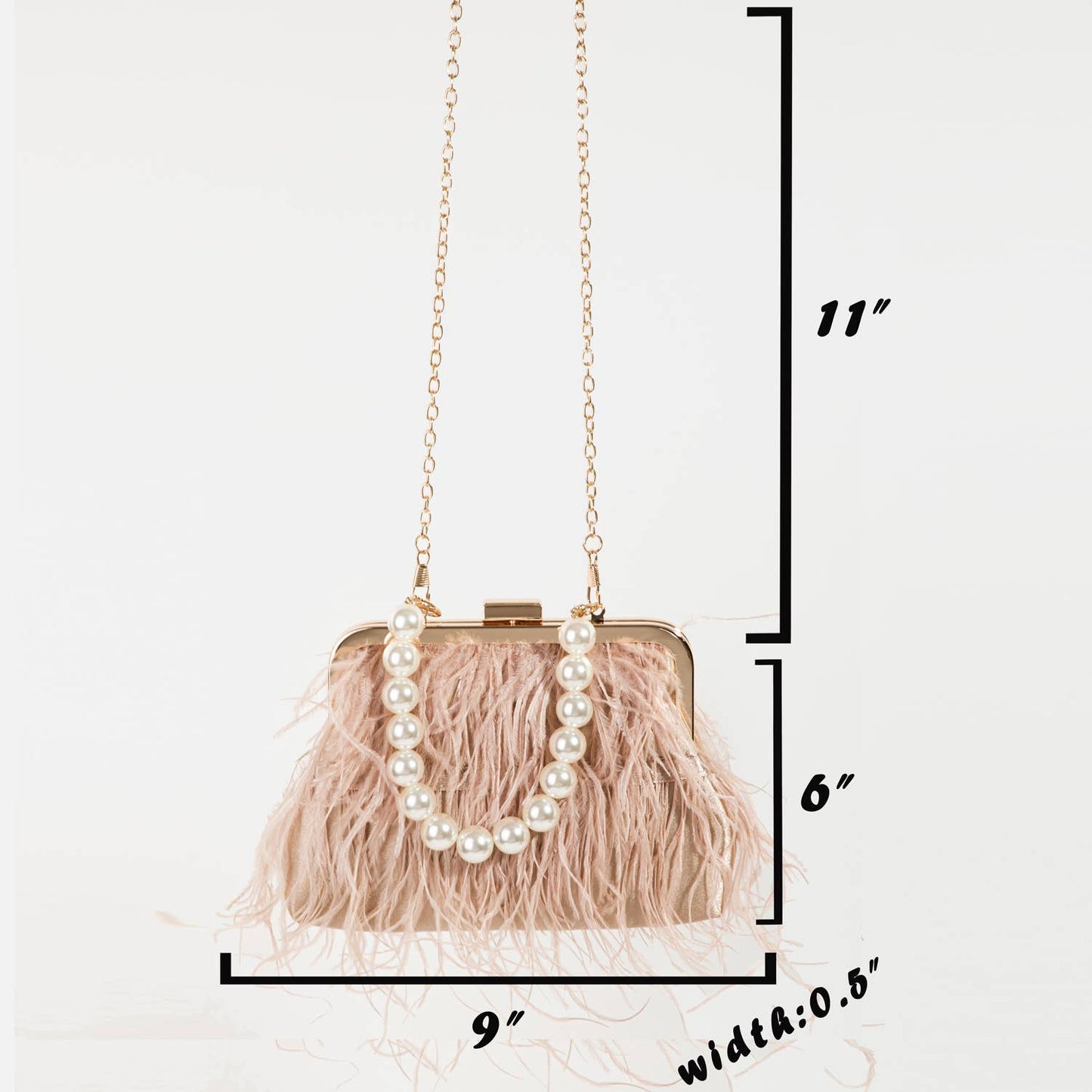 Feather Fringe Clutch Bag
