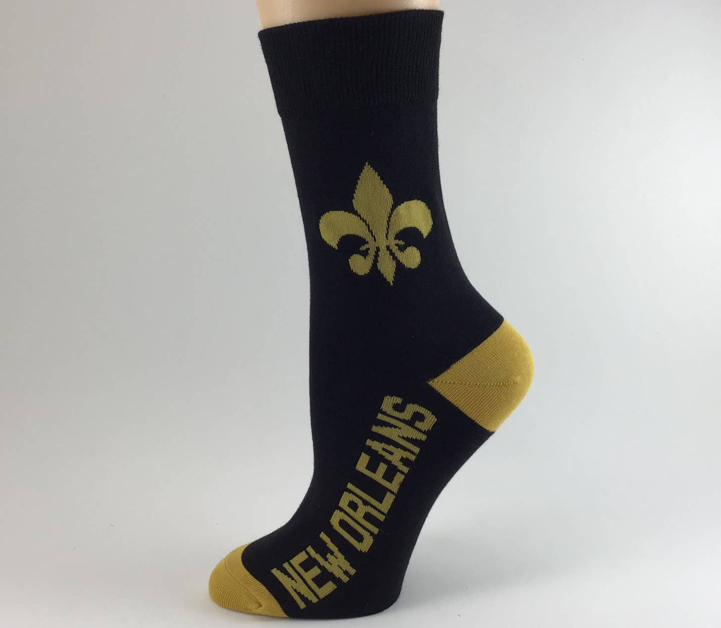 New Orleans word with Fleur de Lis Socks