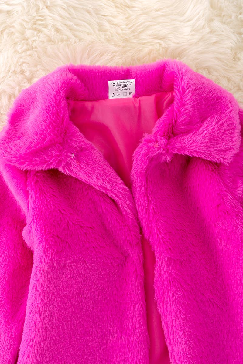 Fuchsia fur cardigan.TPG40856 JEANN: 2XS