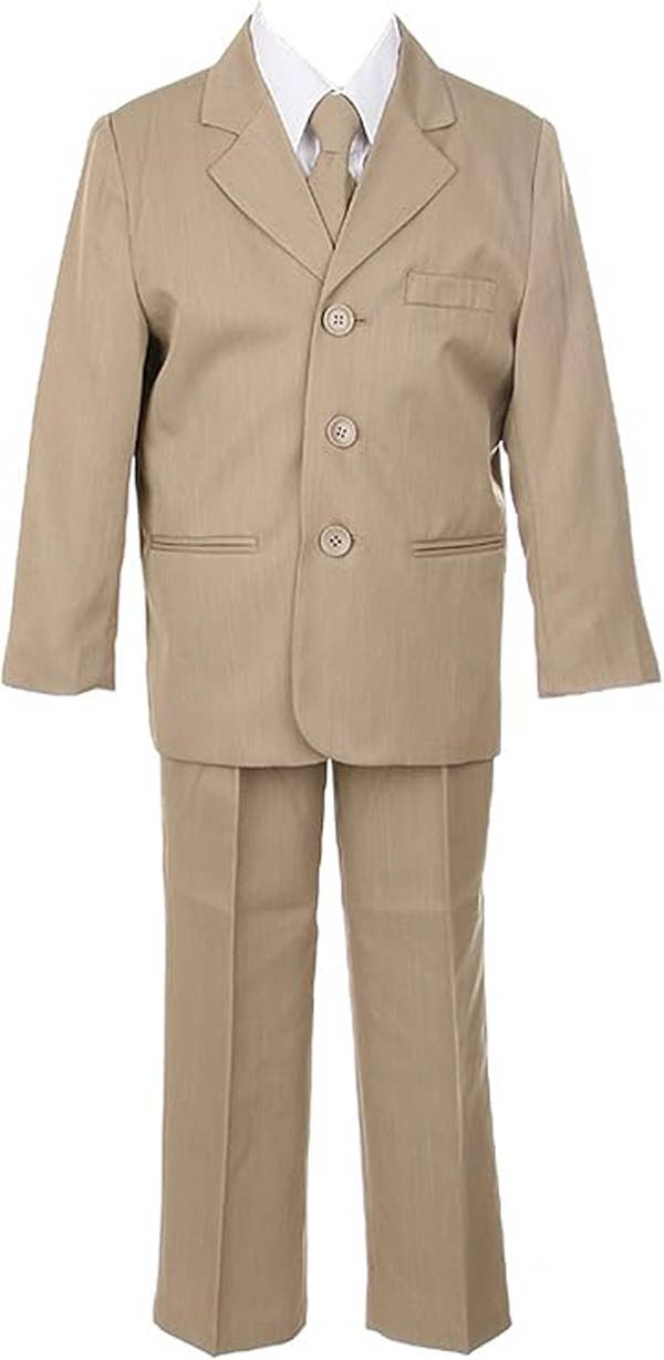 5 Piece Boys Formal Dress Suit with Shirt and Vest : Black / 1T