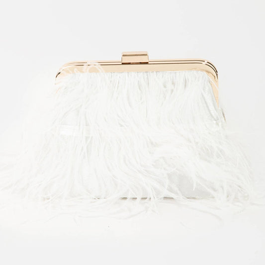 Feather Fringe Clutch Bag
