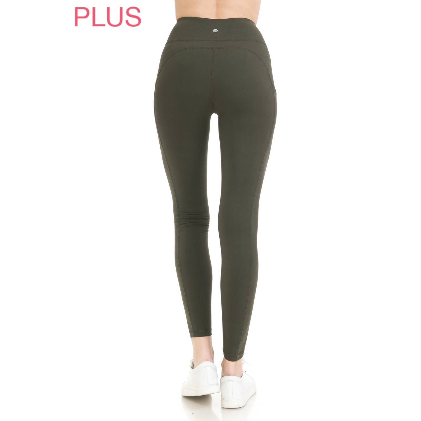 Plus Size Premium High Waist Solid Activewear Leggings: Charcoal