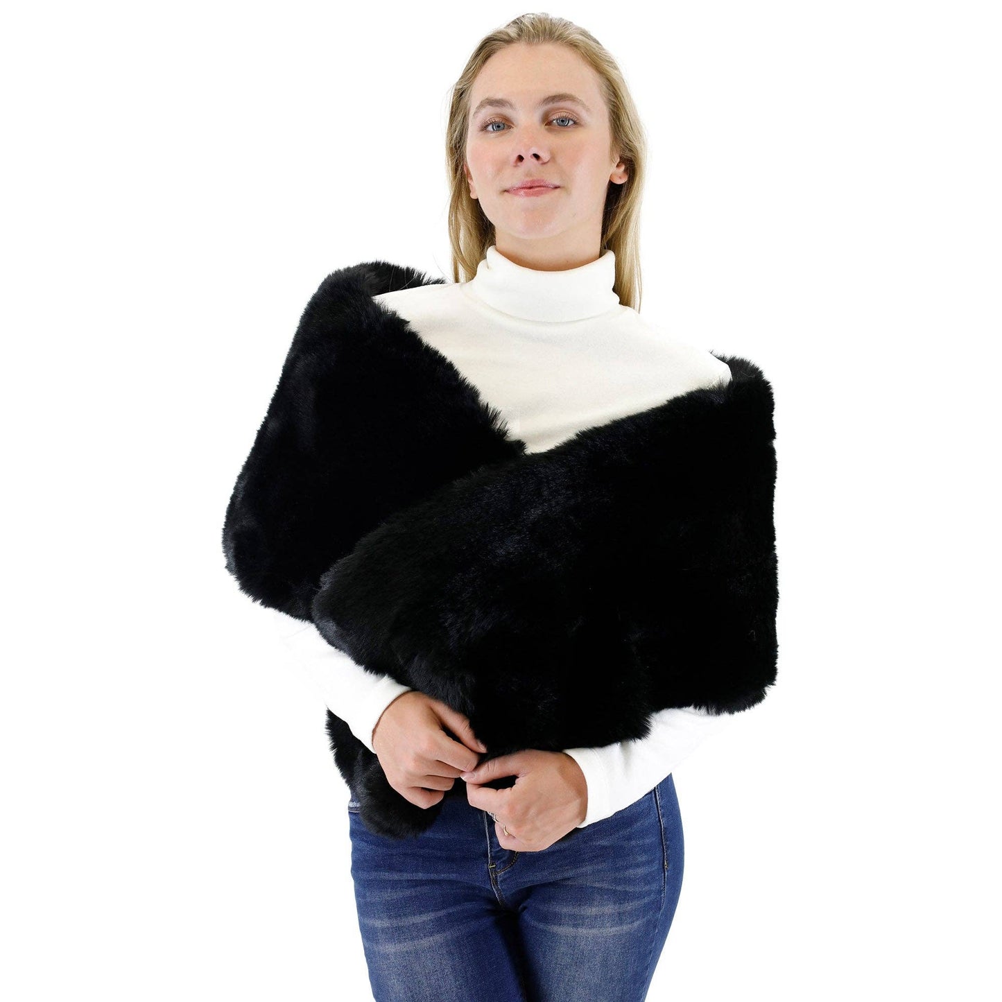 Mink Fur Shawl Wide