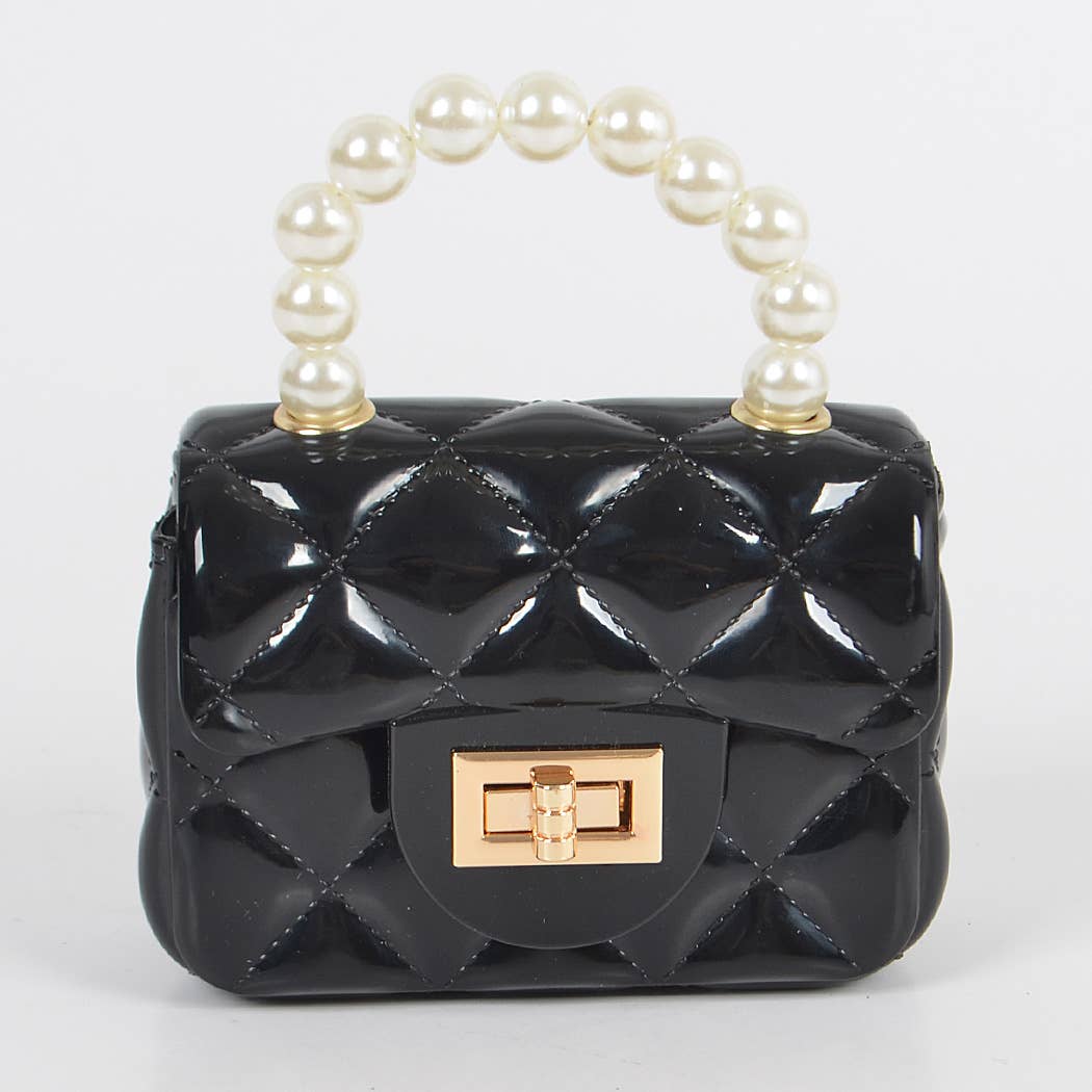 Jelly Shiney Mini Bag W Imitation Pearl Handle