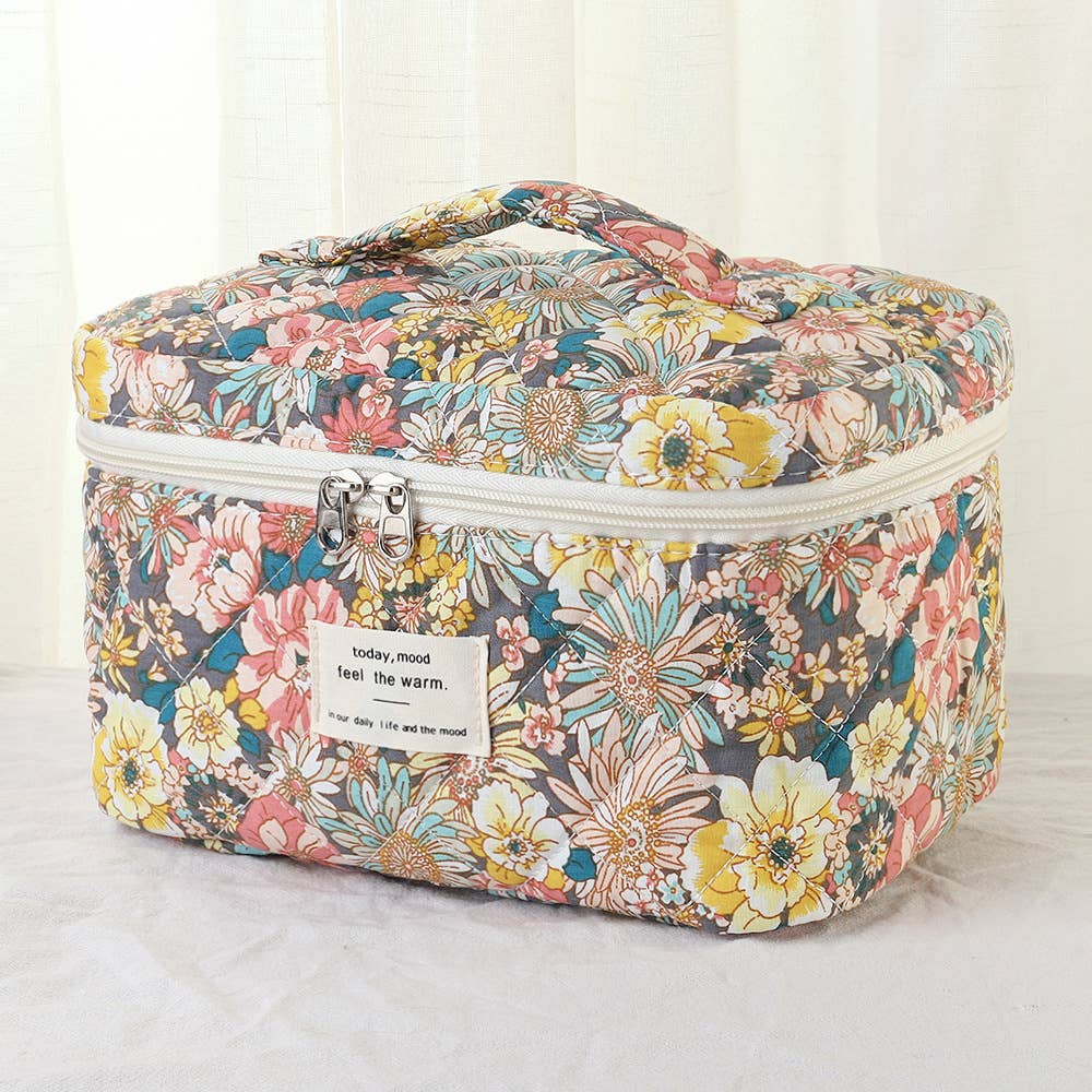 3 Pieces Set Cute Cotton Cosmetic Bag Portable Wash Storage