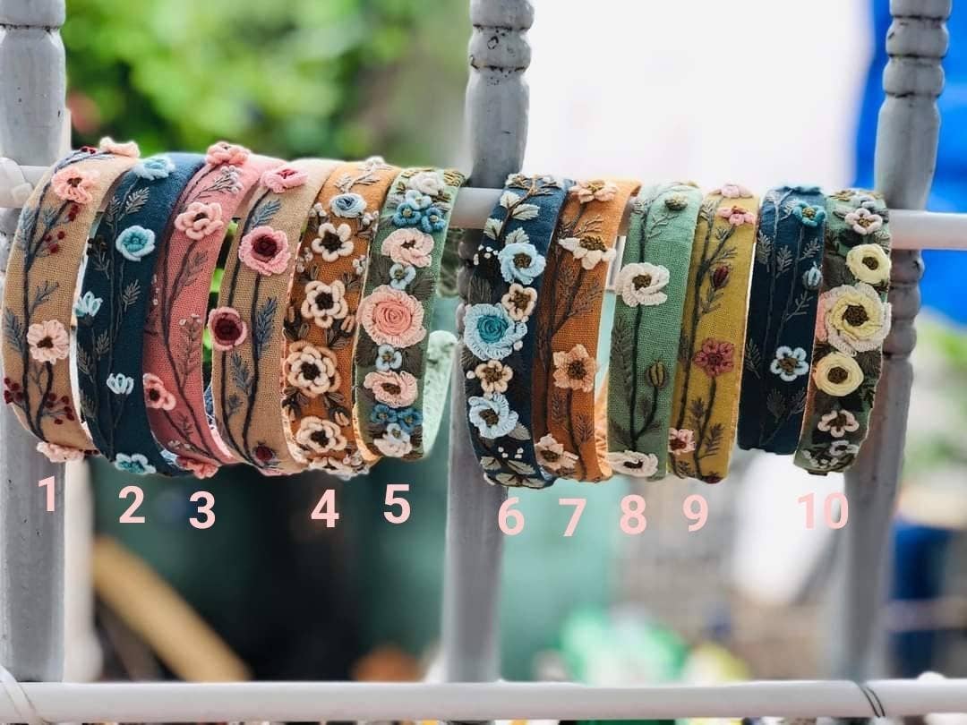 Floral Embroidered Headband, Charlotte Collection ✅