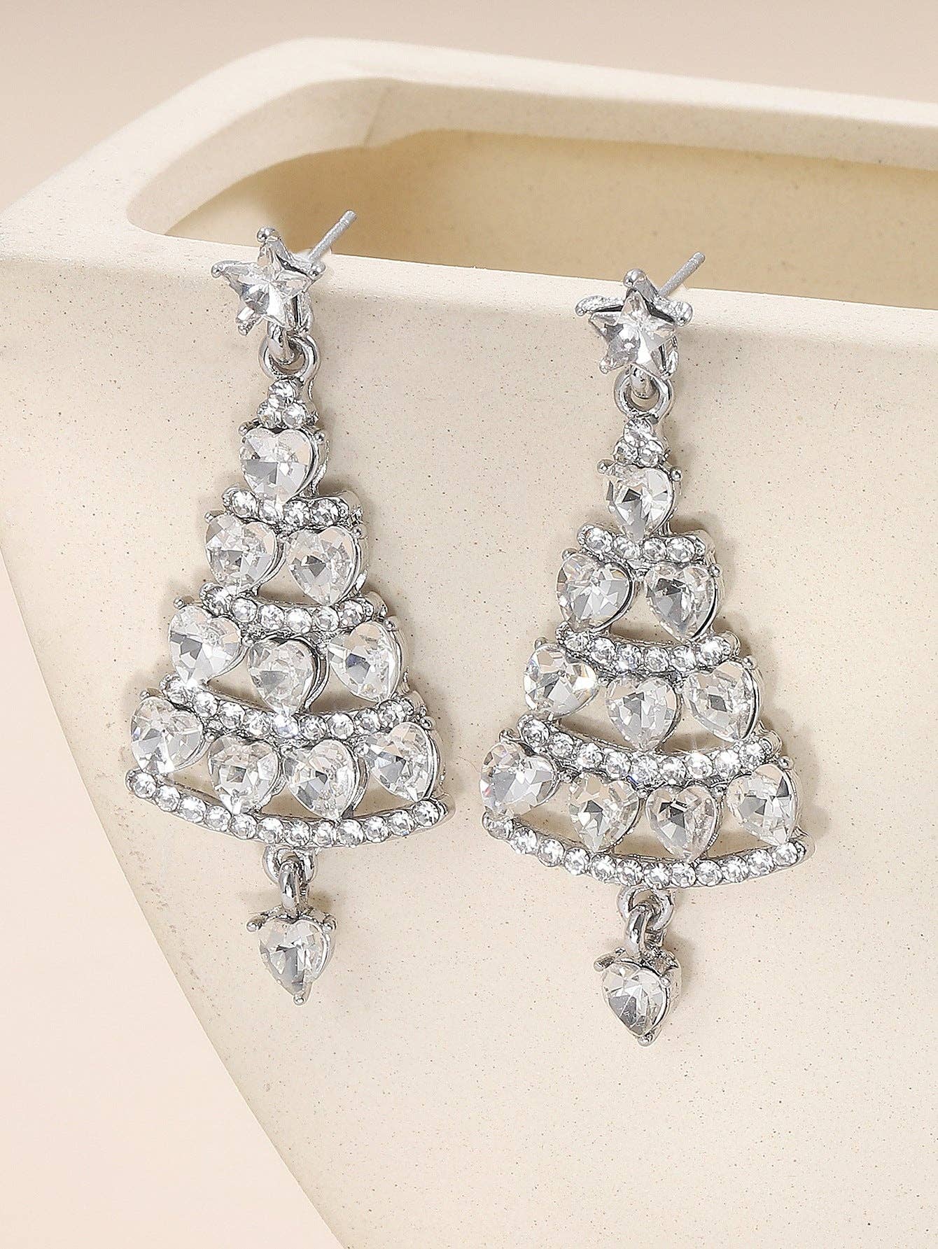Luxury Colorful Christmas Tree Ear Studs for Women