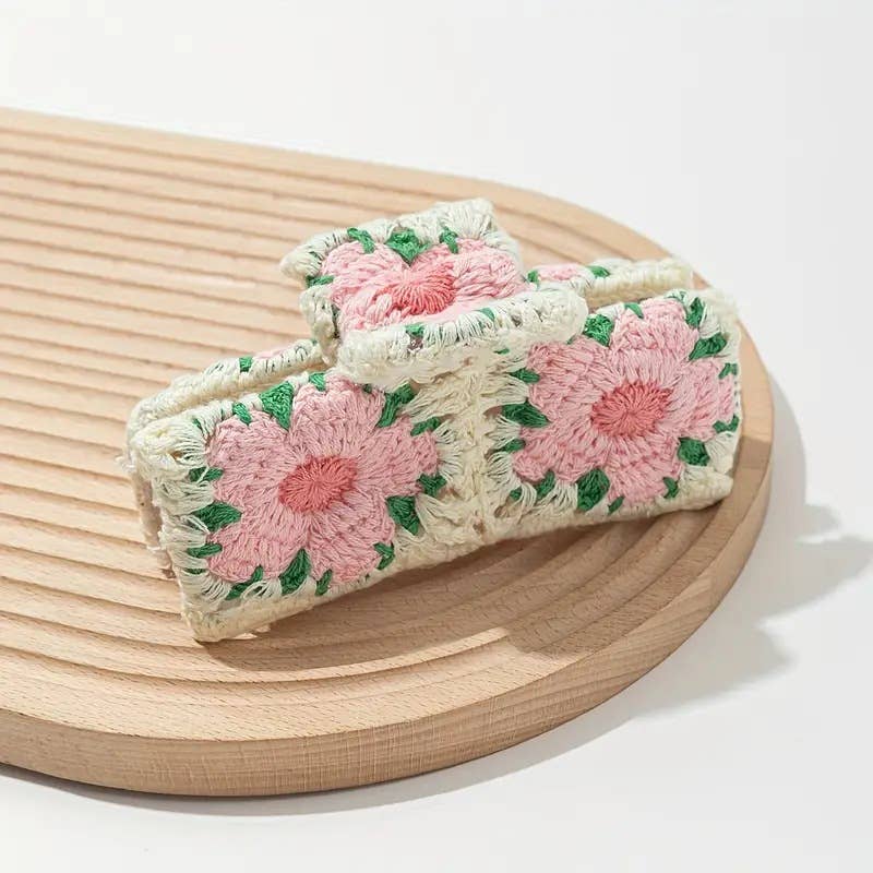 Pastoral Style Knitted Crochet Hair Claws