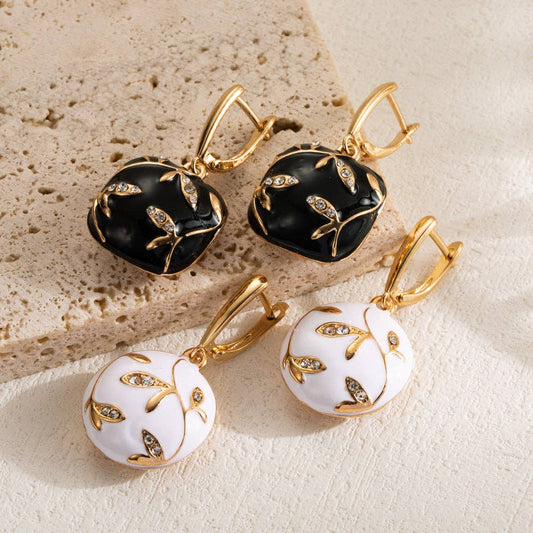 Geometric Alloy Drop Earrings Stylish Casual Vintage Jewelry