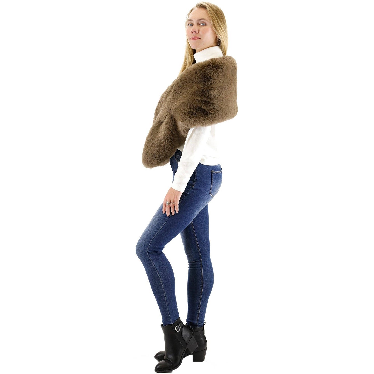 Mink Fur Shawl Wide