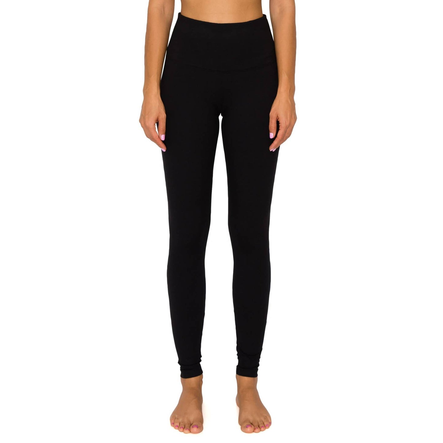 5" Yoga Band Premium Solid Activewear Leggings: Charcoal