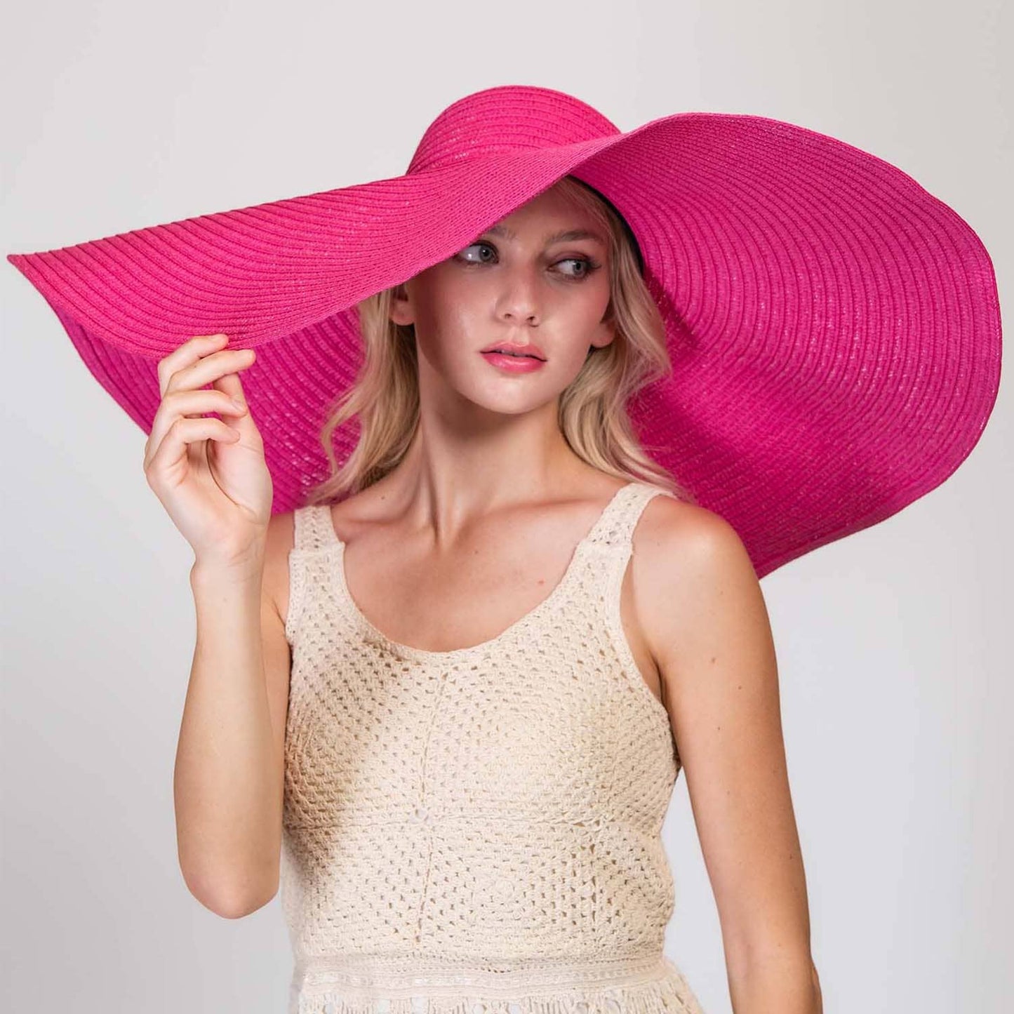 Floppy Oversized Wide Brim Paper Braid Sun Hat