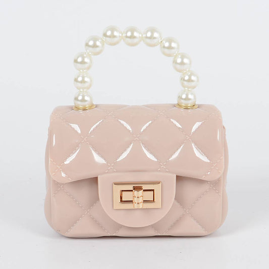 Jelly Shiney Mini Bag W Imitation Pearl Handle