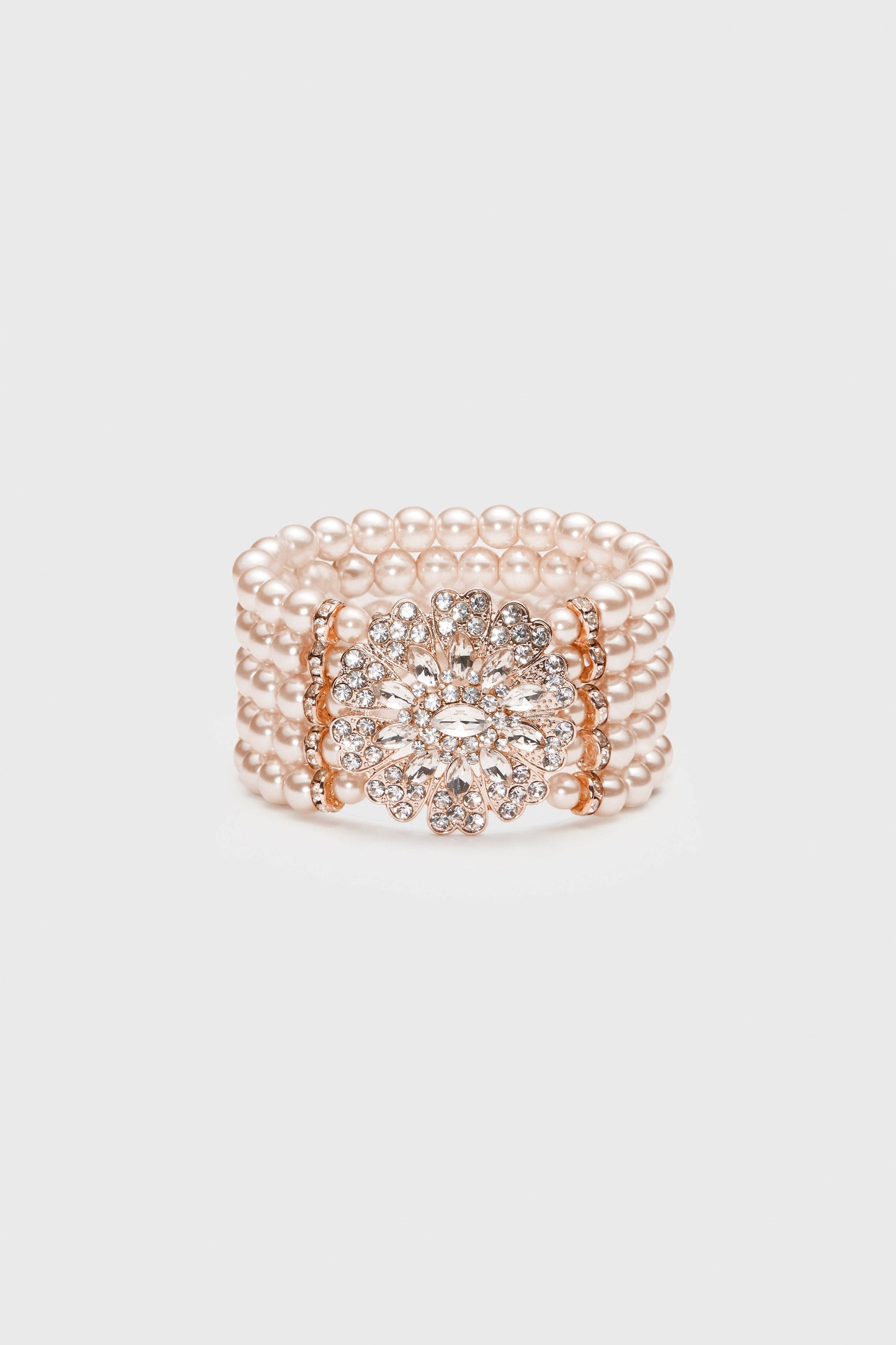Stunning Zircon Studded Pearl Bracelet