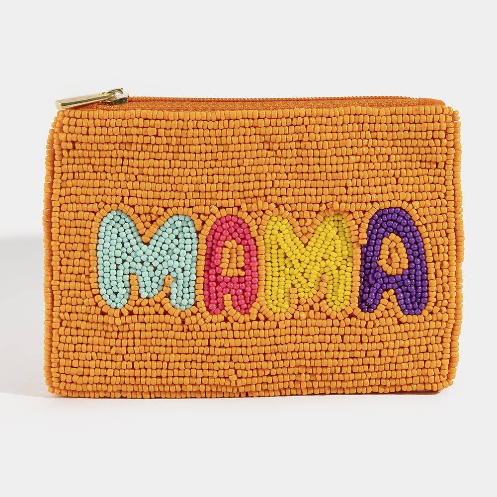 Mama Multicolor Beaded Coin Pouch