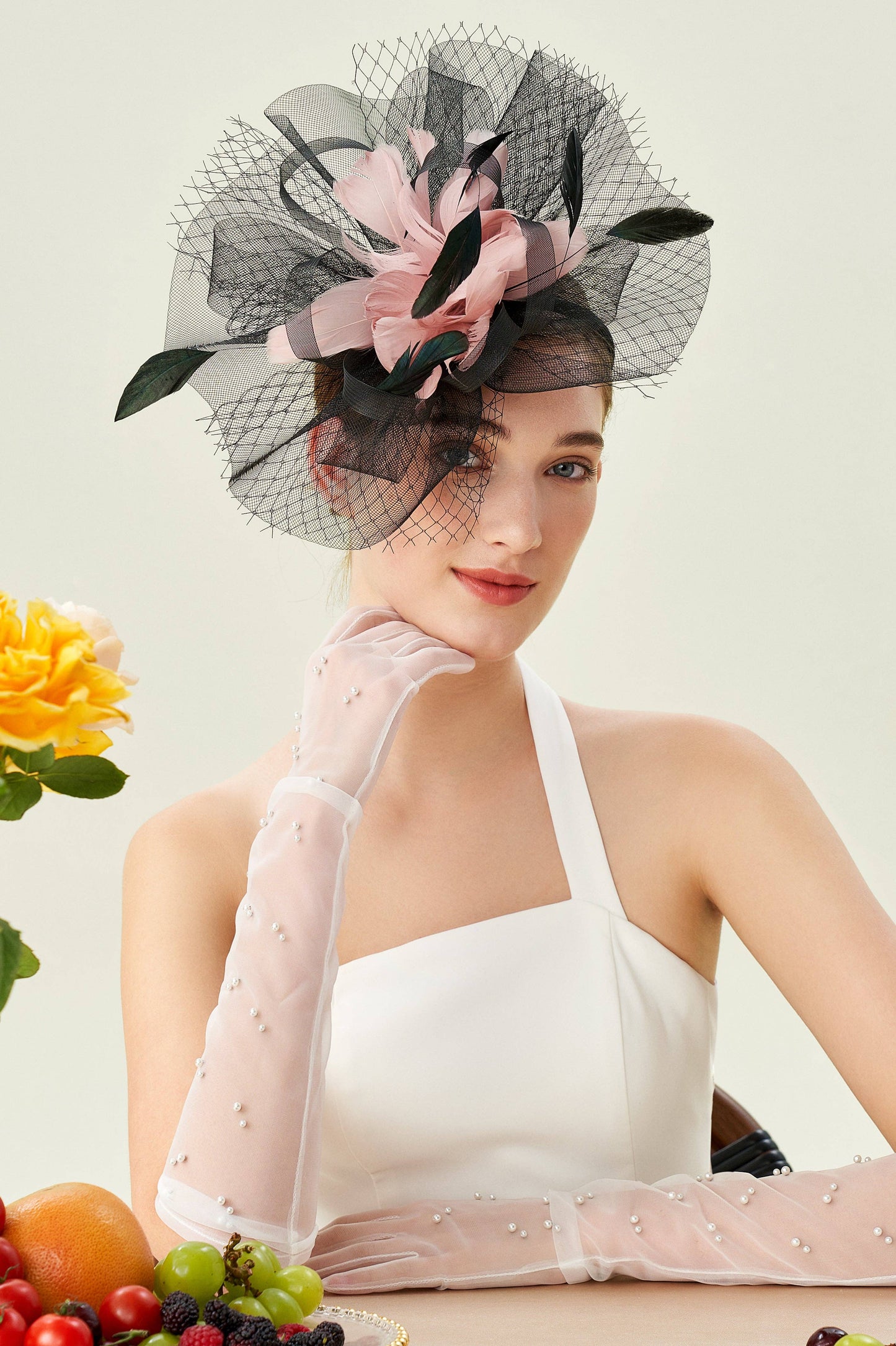 Vintage Veil Feather Fascinator