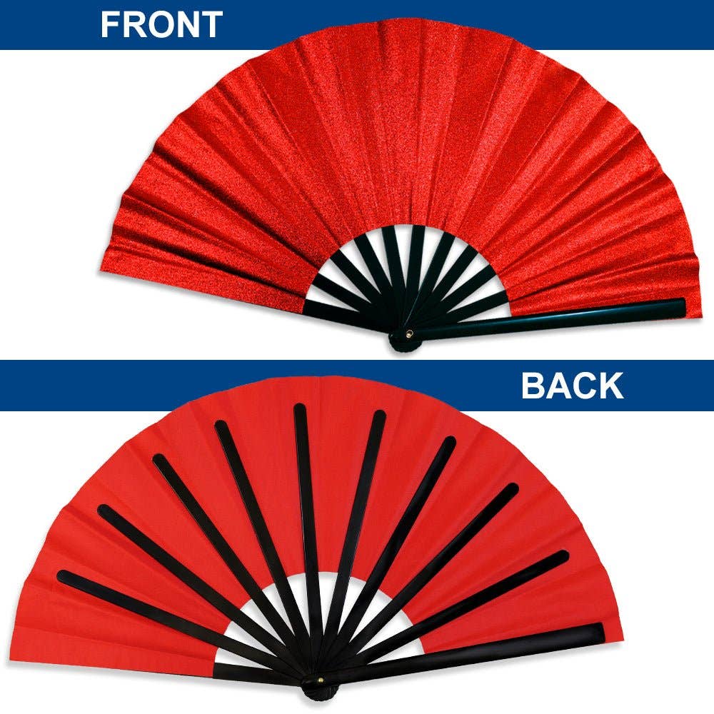 Glitter Red X-Large Hand Fan