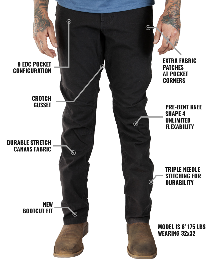 Trailblazer Boot Cut Pants - Black: Black / 36 / 32