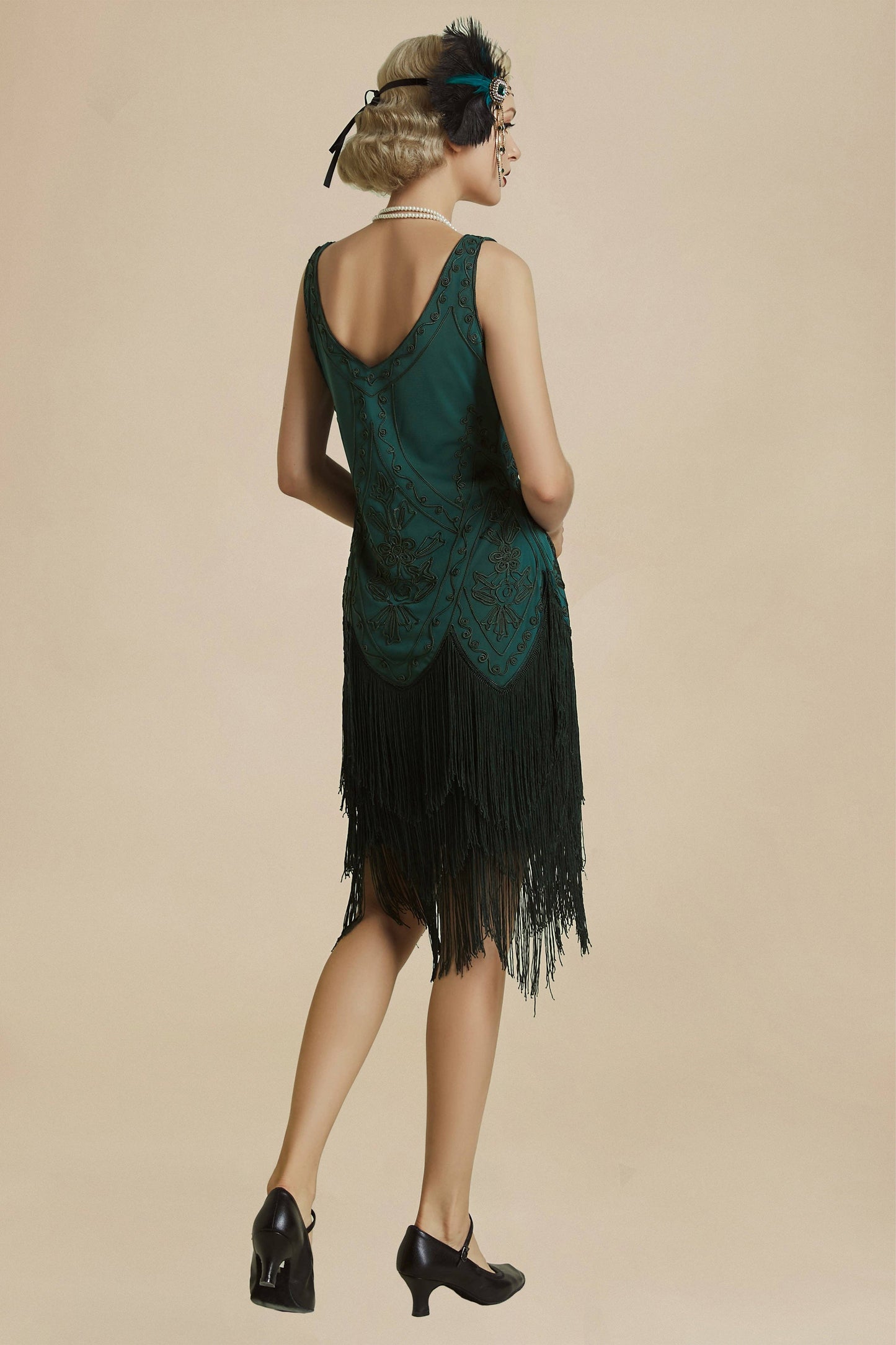 Embroidery Retro Midi Flapper Dress