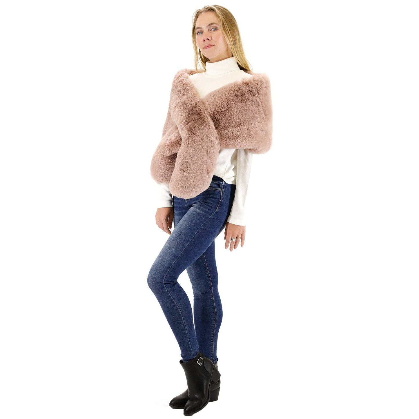 Mink Fur Shawl Wide