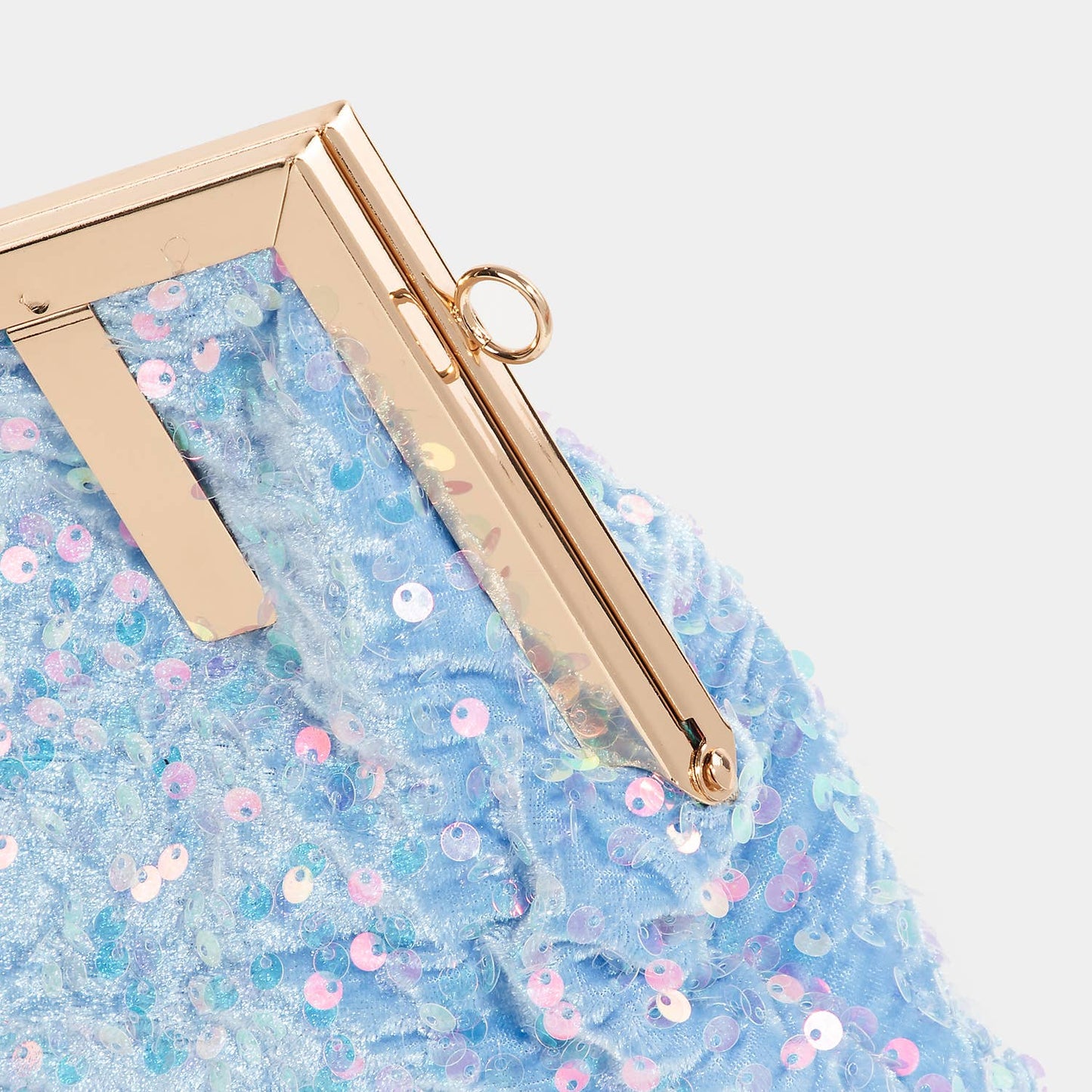 Abstract Metallic Frame Sequin Hand Bag