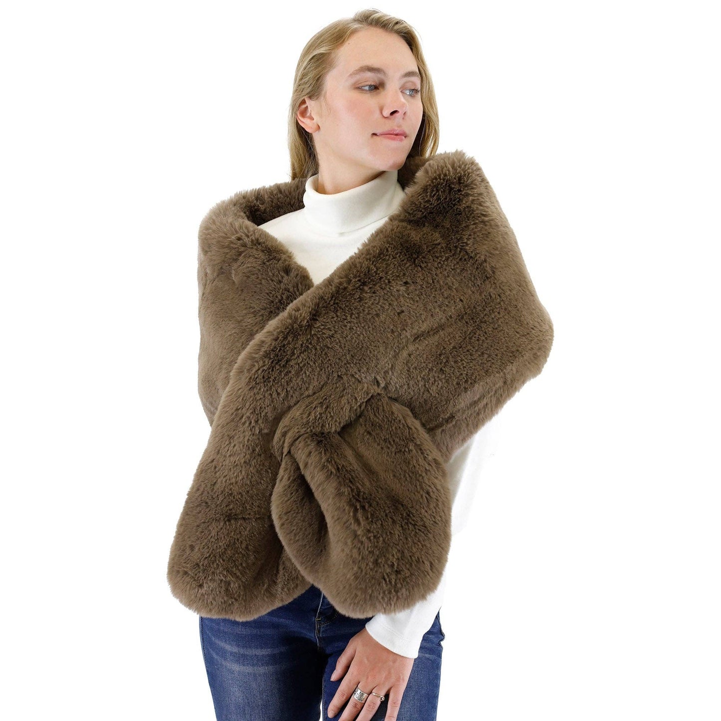 Mink Fur Shawl Wide