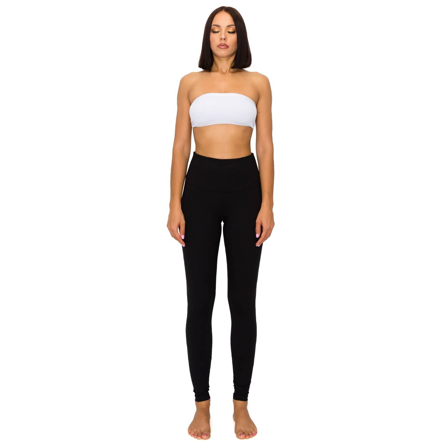 5" Yoga Band Premium Solid Activewear Leggings: Charcoal