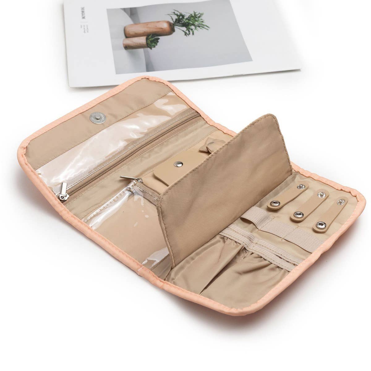 Portable Travel Jewelry Organizer Roll,Foldable for Earrings