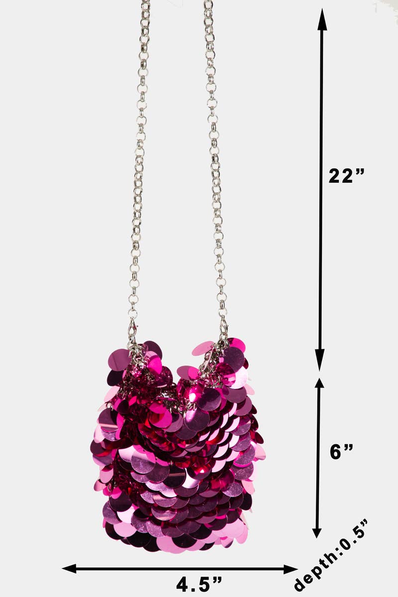 Sequin Chain Mail Pouch Bag