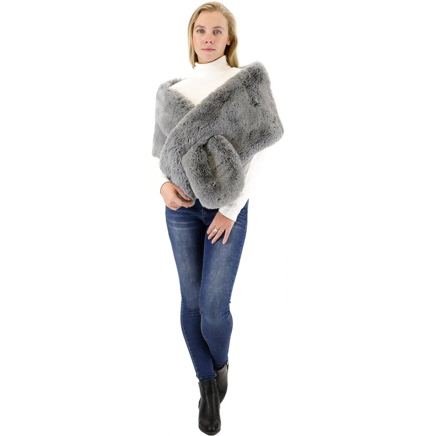Mink Fur Shawl Wide