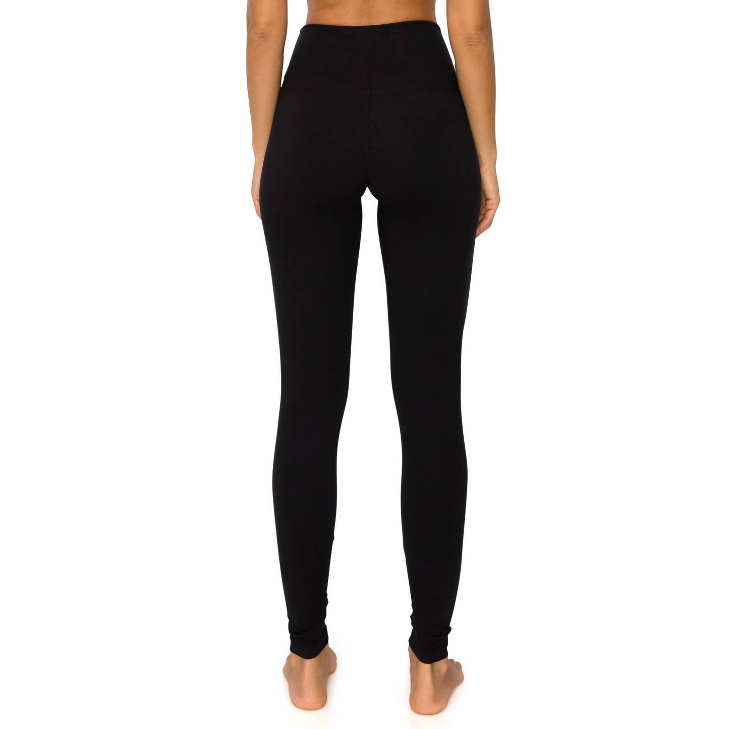 5" Yoga Band Premium Solid Activewear Leggings: Charcoal
