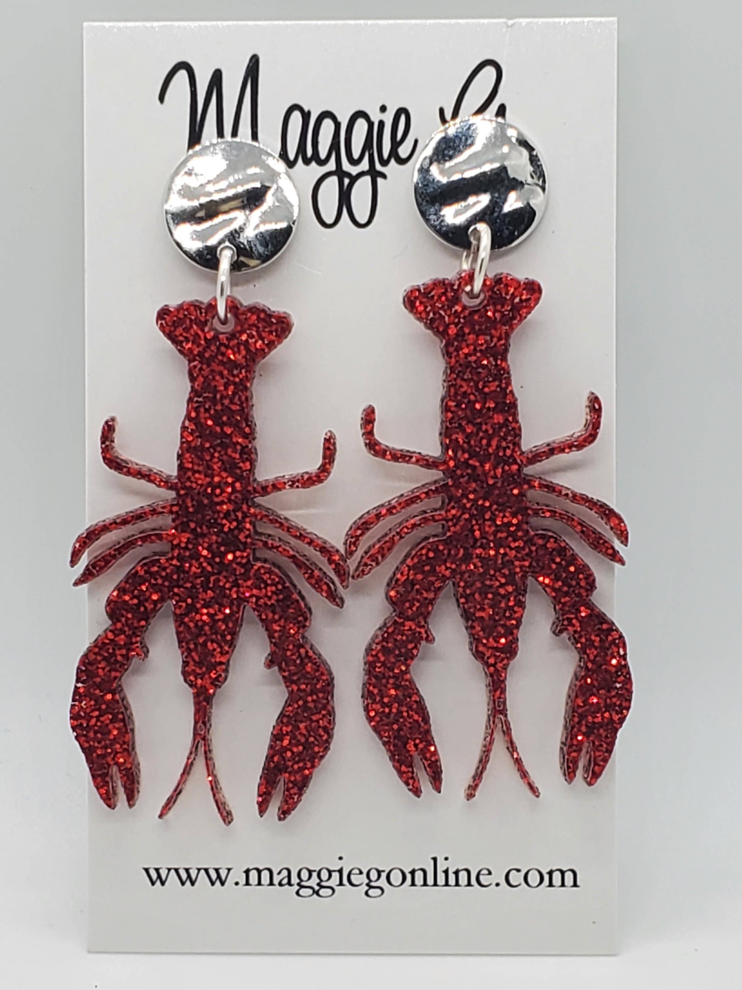 Crawfish Acrylic Earrings – Seafood Statement Earrings